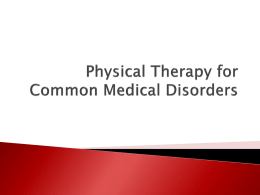 PT for Common Disorders