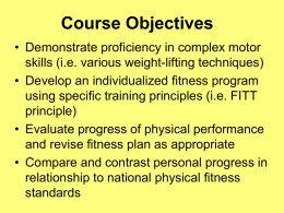 The Principles of Training Lecture (#2)