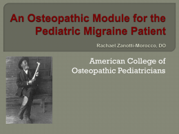 An Osteopathic Module for the Pediatric Migraine Patient