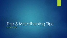 Do*s and Don*ts of Marathon Training