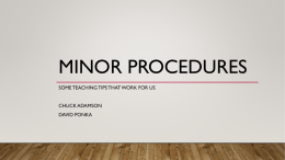 Presentation - Minor procedures