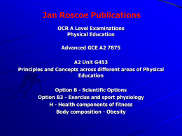 OBESITY - Jan Roscoe Publications