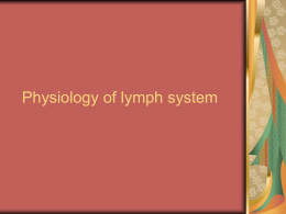 Lecture 29. Physiology of lymph system