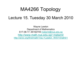 MA4266_Lect15 - Department of Mathematics