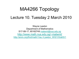MA4266_Lect10 - Department of Mathematics