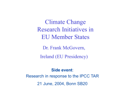 Climate Change Research Initiatives in EU Member States