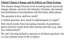 Climate Change – effects on plant ecology