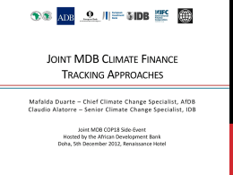 Joint MDB Climate Finance Tracking Approaches