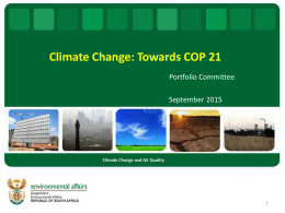 Climate Change: Towards COP 21