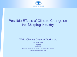 Possible Effects of Climate Change on the Shipping