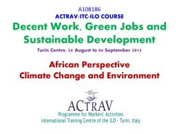 A108186 Decent Work, Green Jobs and Sustainable Development