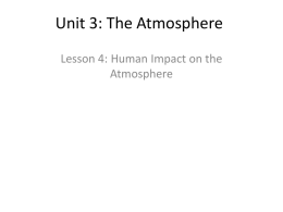 Unit 3: The Atmosphere