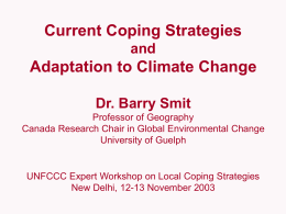Current Coping Strategies and Adaptation to Climate