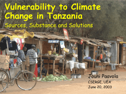 Vulnerability to Climate Change in Tanzania: Sources, Substance