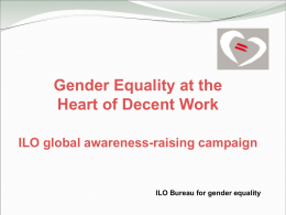 Gender Equality at the Heart of Decent Work