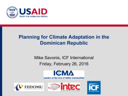 Planning for Climate Adaptation in the Dominican Republic