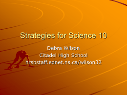 Strategies for Science 10