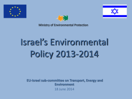 Israel`s Environmental Policy - 2013-2014