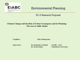Environmental Planning Ph. D Research Proposal