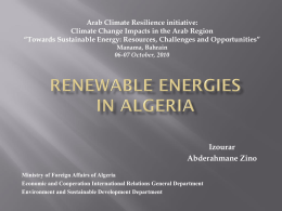 Renewable Energies in Algeria - Arab Climate Resilience Initiative