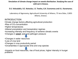 Simulation of climate change impact on weeds distribution