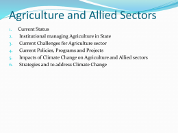 Agriculture and Allied Sectors