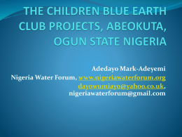 the children blue earth club projects, abeokuta, ogun state nigeria