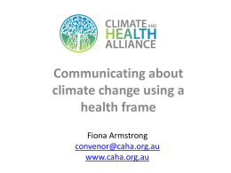 Fiona Armstrong – Communicating about climate using a health