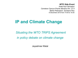 IP and Climate Change Situating the WTO TRIPS Agreement in