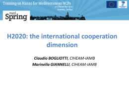 H2020: the international cooperation dimension