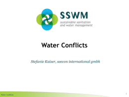 Water Conflicts - Sustainable Sanitation and Water Management