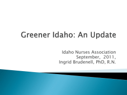 Greener Idaho: An Update