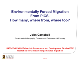 Environmentally Forced Migration from PICS. How many