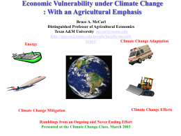 Climate Change Impact Assessment