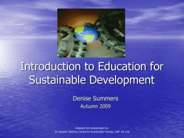 Introduction to Education for Sustainable Development