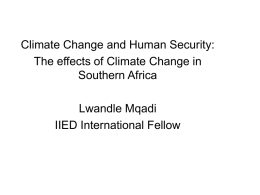 Lwandle Mqadi (IIED): Climate Change and Human Security