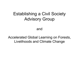 Establishing a Civil Society Advisory Group and