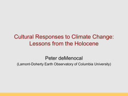 Cultural Responses to Climate Change: Lessons from the