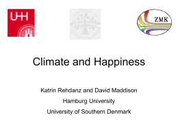 Climate and Happiness - International Centre for