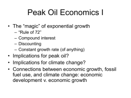 Peak Oil Economics - University of Dayton