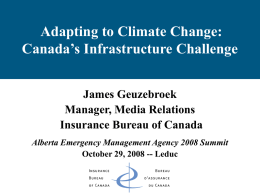 Avenues of Cooperation between Insurance Bureau of Canada