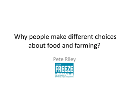Why people make different choices about food and farming