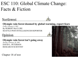 ESC 110: Global Climate Change: Facts & Fiction