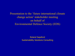 Presentation to the future international climate change