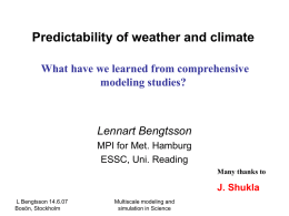Predictability of weather and climate