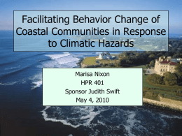 Facilitating Behavior Change of Coastal Communities in