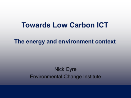 Low Carbon ICT - University of Oxford