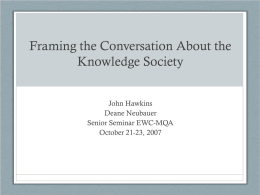 Framing the Conversation - East