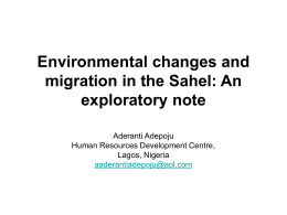 Environmental changes and migration in the Sahel: An