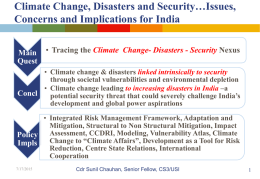 Climate Change,Disasters and Security
